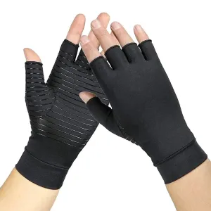 1 Pair Elastic Copper Compression Wrist Guard Gloves for Men and Women