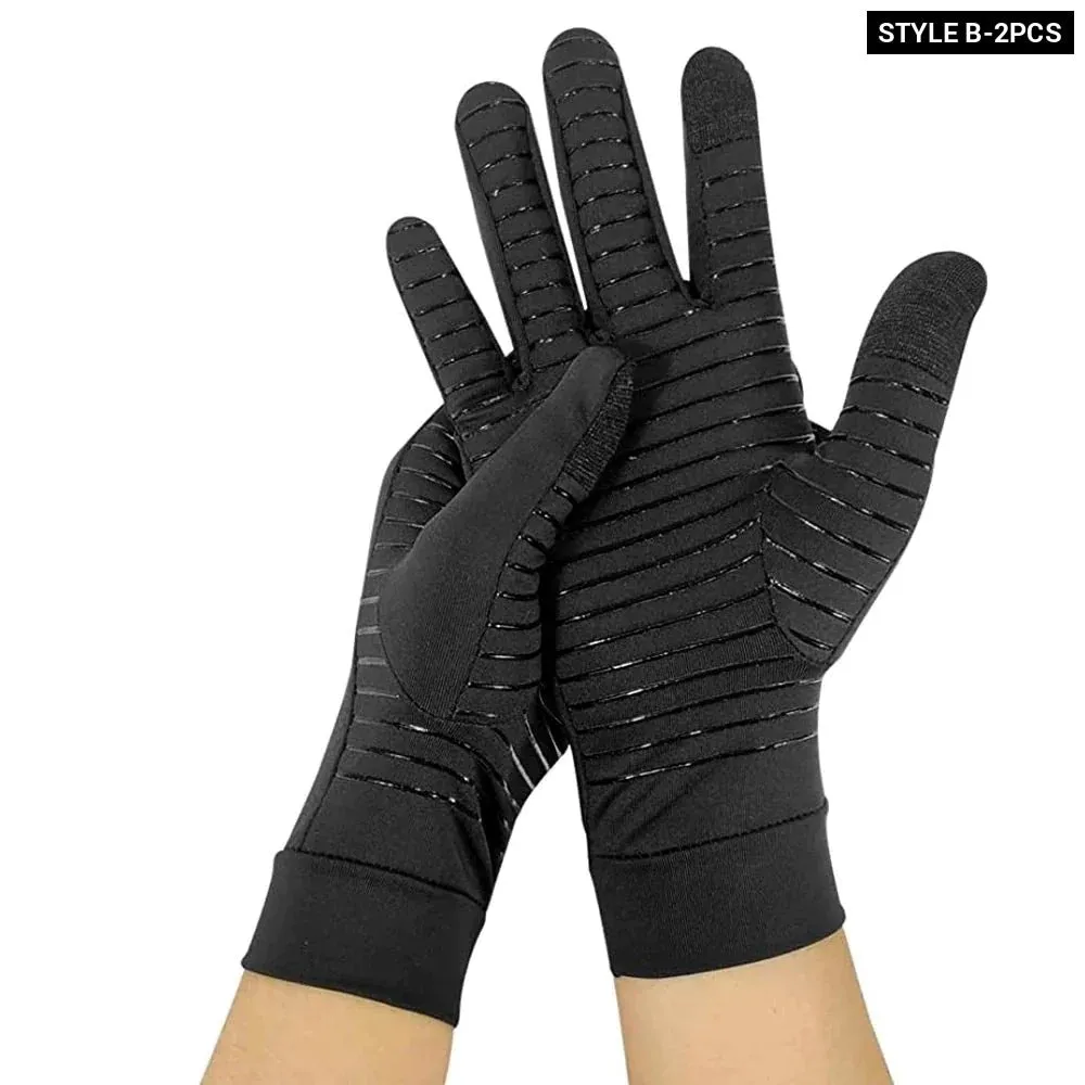 1 Pair Elastic Copper Compression Wrist Guard Gloves for Men and Women