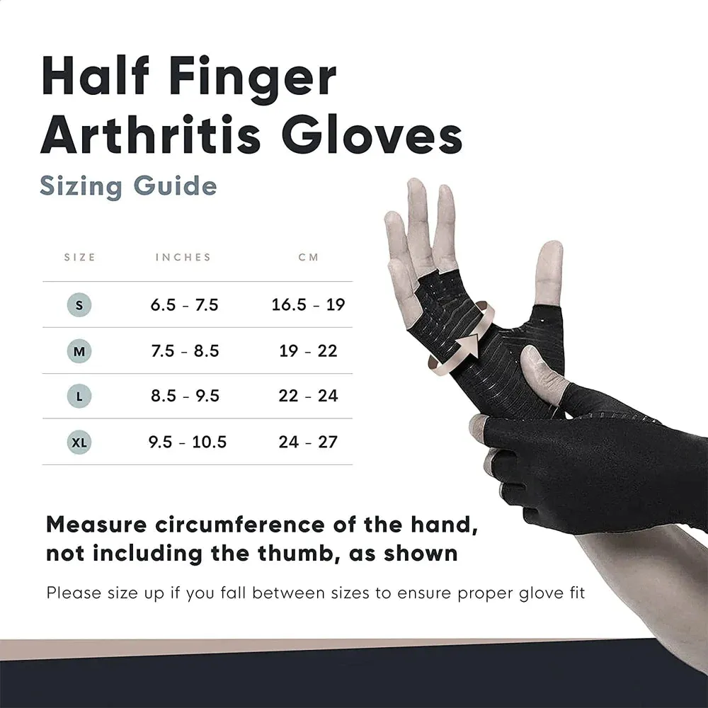1 Pair Elastic Copper Compression Wrist Guard Gloves for Men and Women