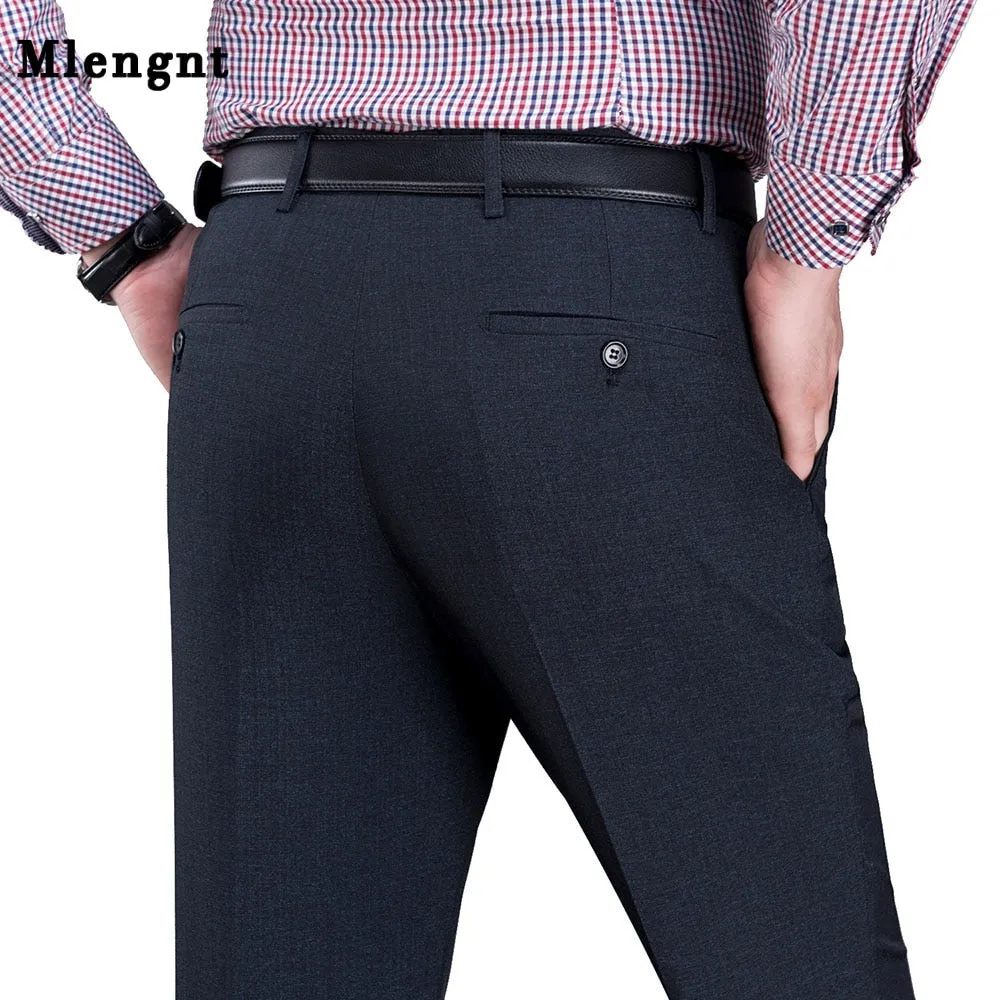 29-44 Men Business Suit Baggy Dress Pants Spring Autumn Male Casual Classic 8 Colors Regular Fit Office Formal Long Trousers