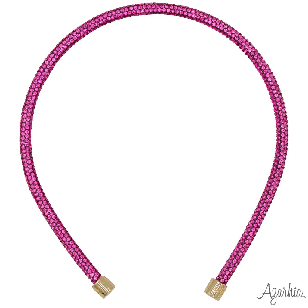 Azarhia Hot Pink Thin Rhinestone Headband