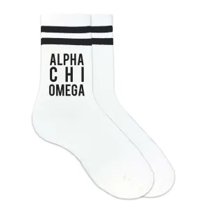 Black Striped Sorority Crew Socks