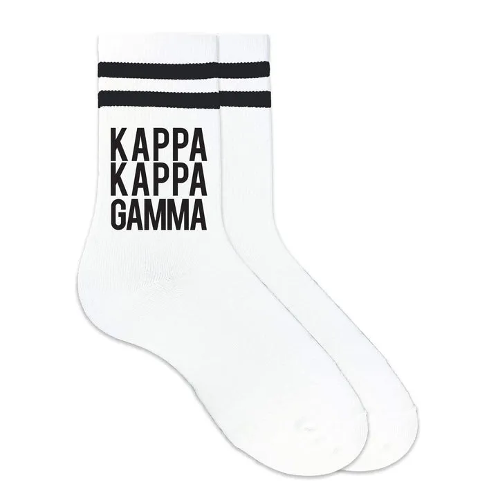 Black Striped Sorority Crew Socks