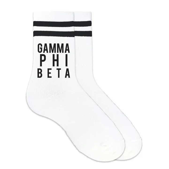 Black Striped Sorority Crew Socks