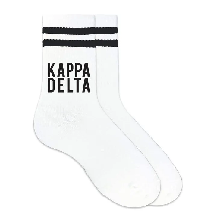 Black Striped Sorority Crew Socks
