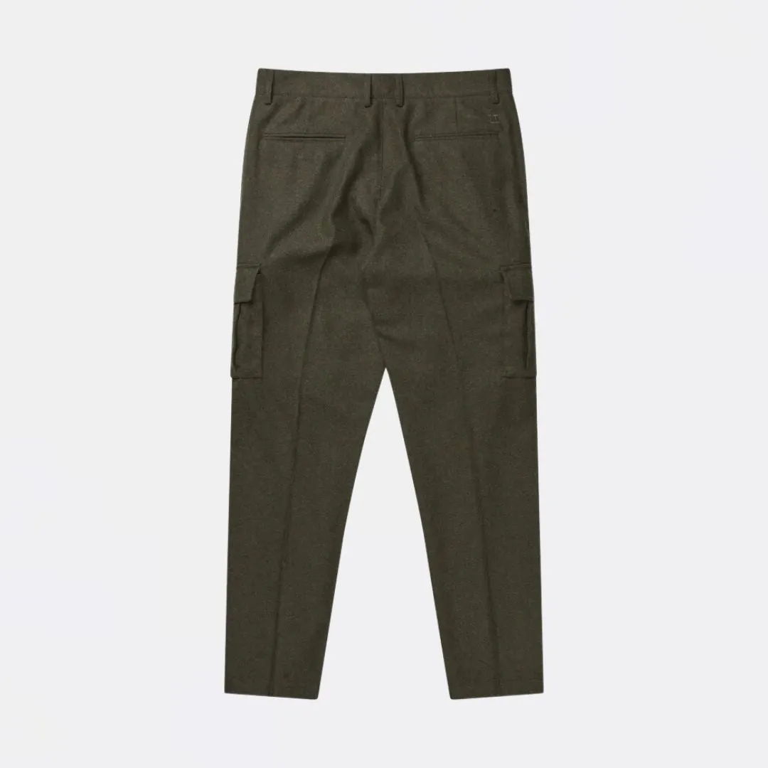 Como Reg Wool Cargo Suit Pants (Forest Green Melange)