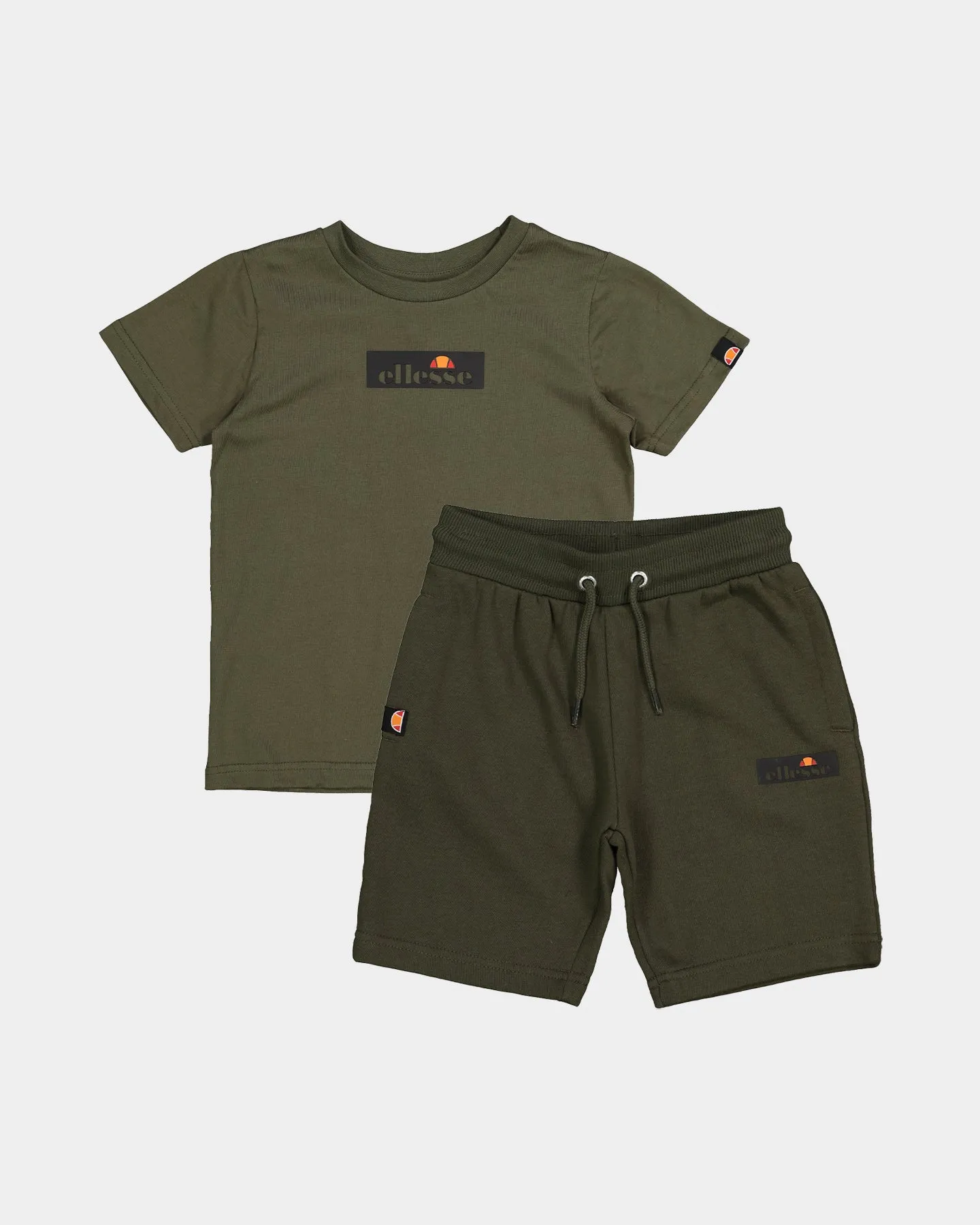 Ellesse Kids' Bravo T-Shirt/Short Set Khaki