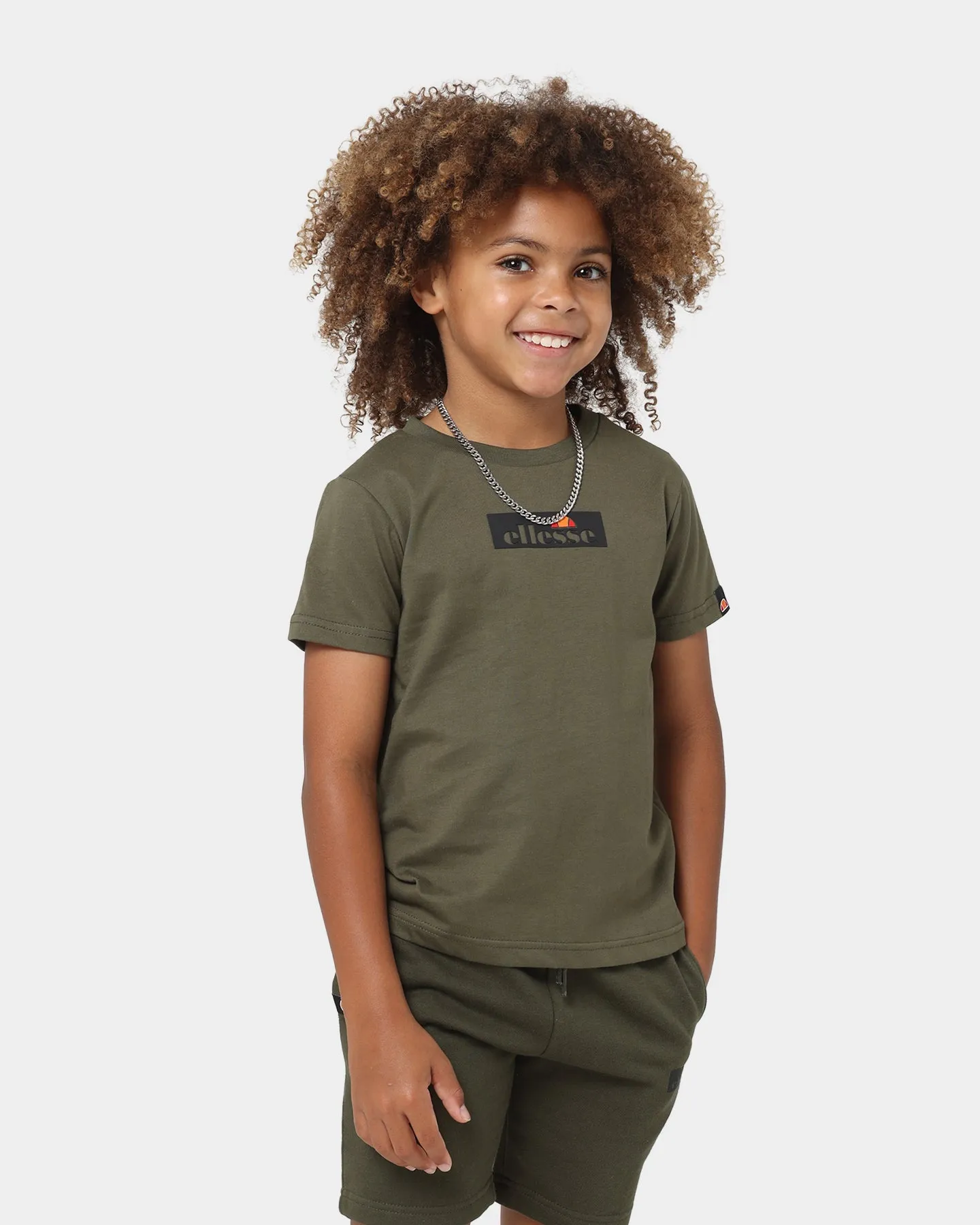 Ellesse Kids' Bravo T-Shirt/Short Set Khaki