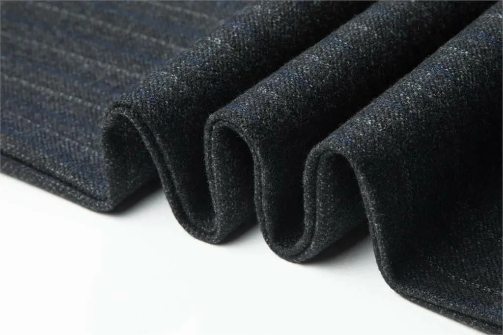 High Waist Wool Men Pants Classic Straight Loose Pleated Black Suit Pants