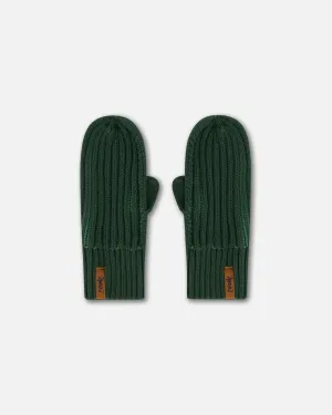 Knit Mittens Forest Green