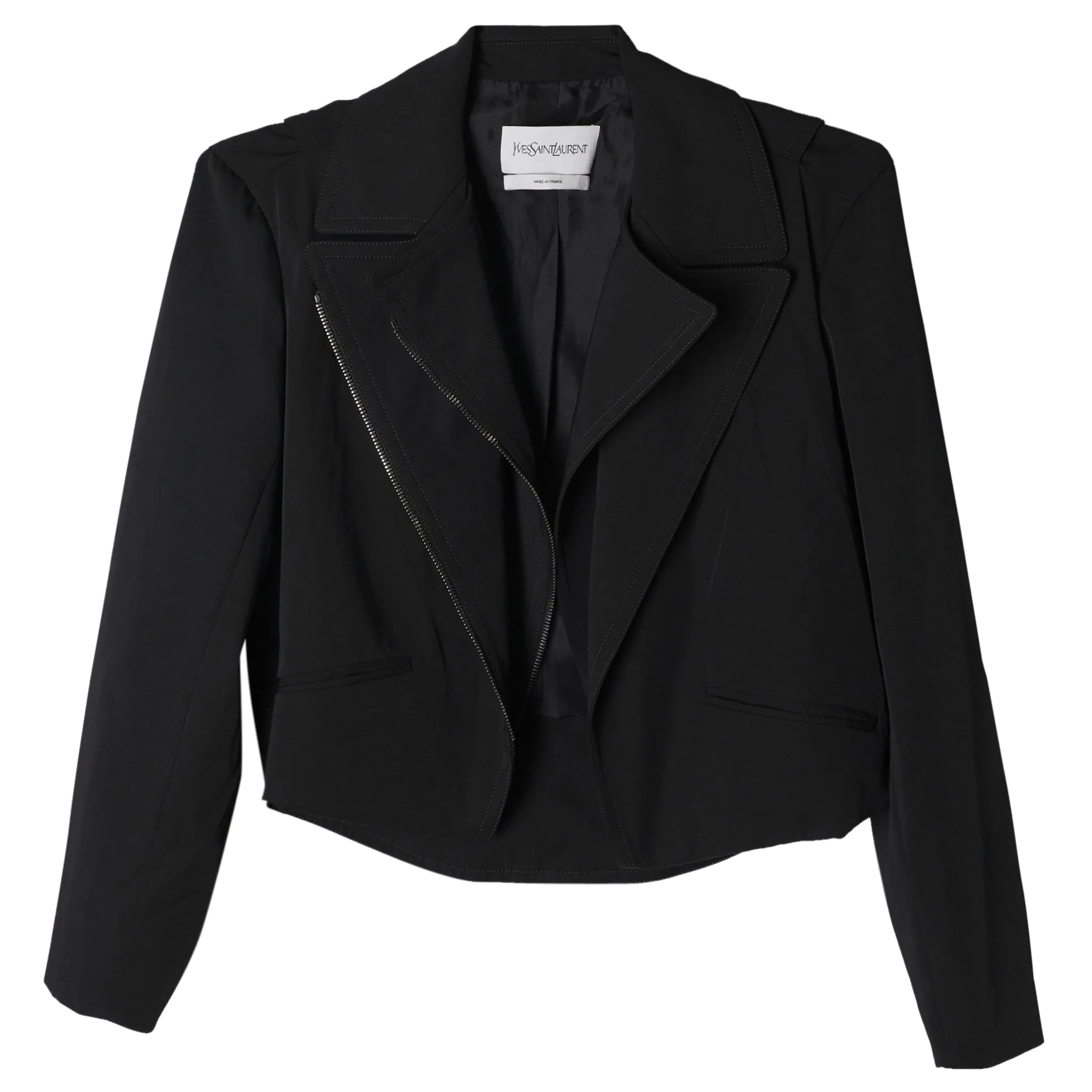 LAYERED BIKER JACKET / BLACK