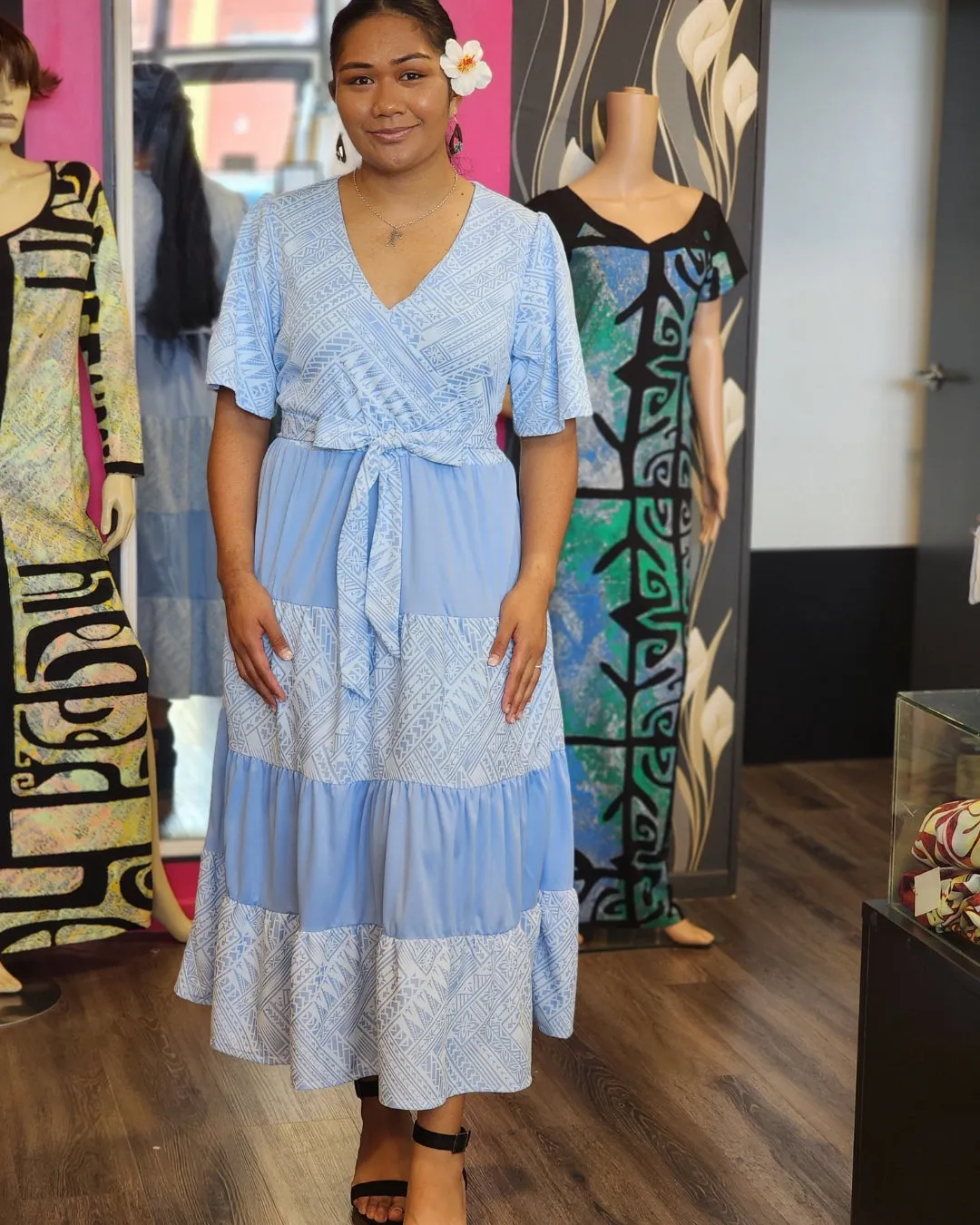 Poly Pastel Layered Dress