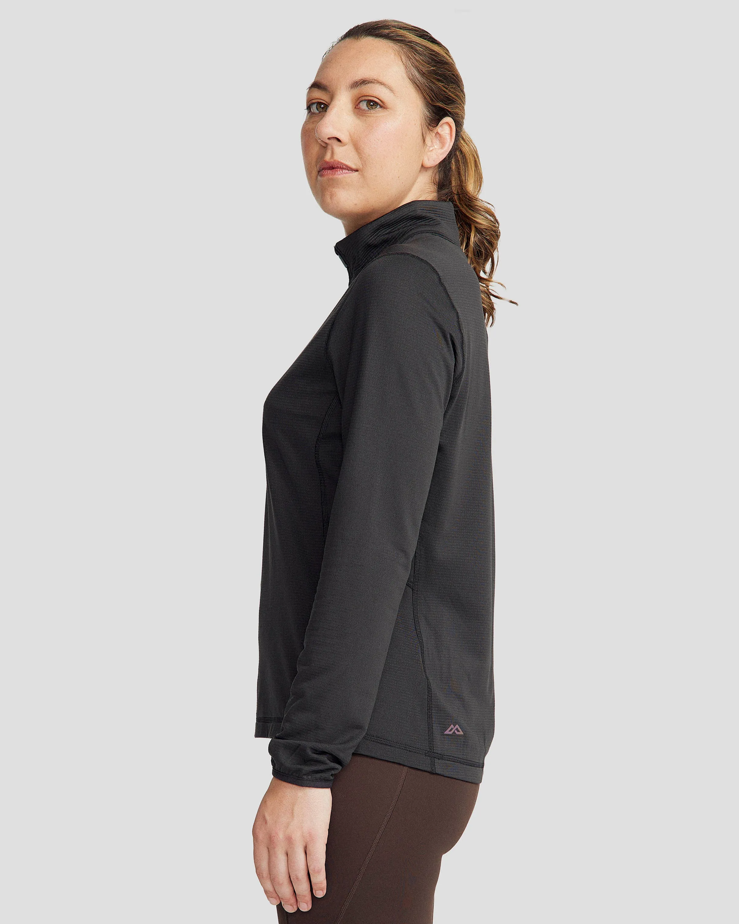 Women's Seeker Fleece ¼ Zip Pullover - Black Stingray